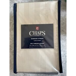 Chaps Home Damask Stripe One piece Euro Sham 26inx26in Color:Ivory